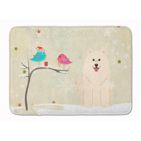 Carolines Treasures Carolines Treasures BB2502RUG Christmas Presents Friends Samoyed Machine Washable Memory Foam Mat BB2502RUG - main